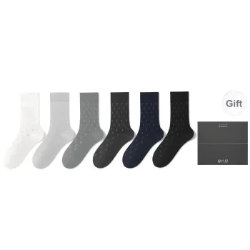 B&C.Room Mid Calf Socks Men's 6 Pairs Gift Box Packaged