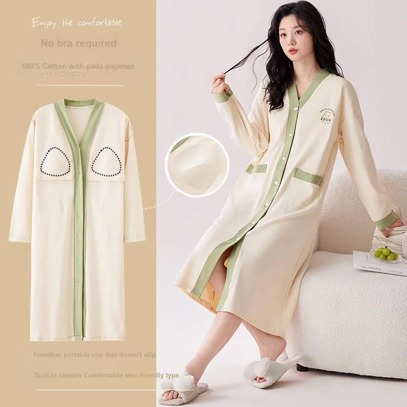 Pretty Lady Nightgown Women's Apricot Green-5