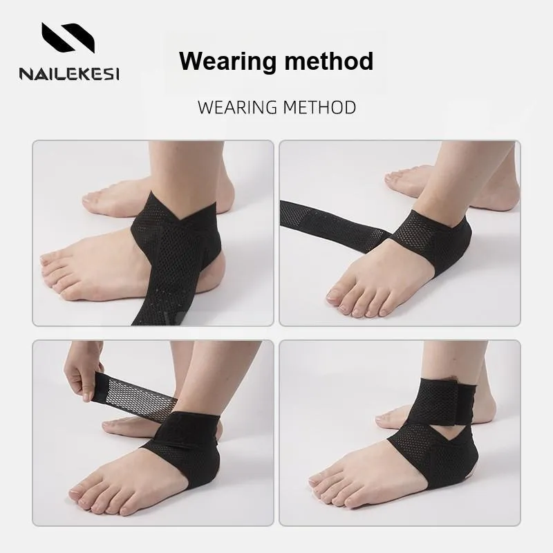 NAILEKESI Ankle Braces Soccer Basketball Running Cycling Unisex Polyester L XL-9