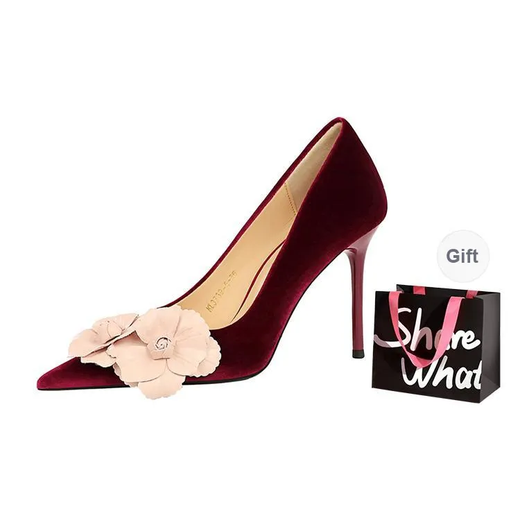 BIGTREE Slim Heel High Heels 9.5cm Women's-4