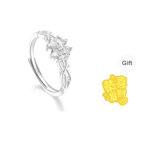 Lao Feng Xiang S925 Silver Rings Women
s