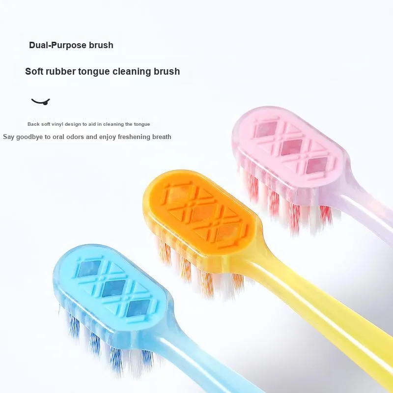 CHENYISHENG Japanese Spiral Hair Iridescent Starry Toothbrush 3-Pack Adult Use Wide Head Soft Bristle Toothbrush-7