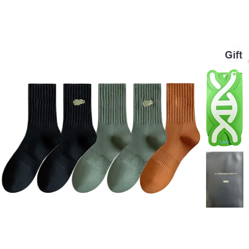 Cotton Gene Mid Calf Socks Men's Box 5 Pack