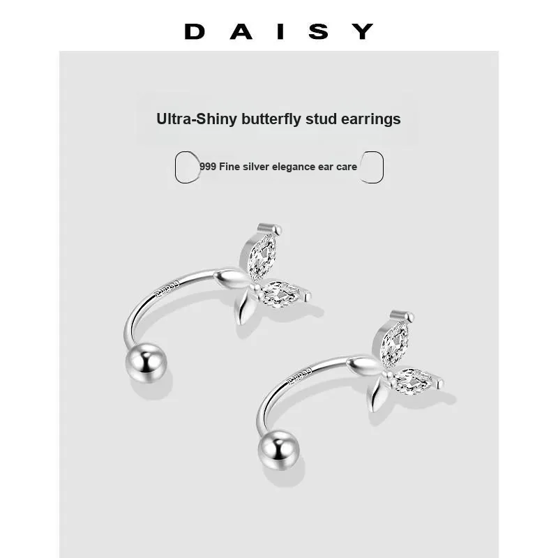 Daisy Dream 999 Fine Silver Stud Earrings Women's-4