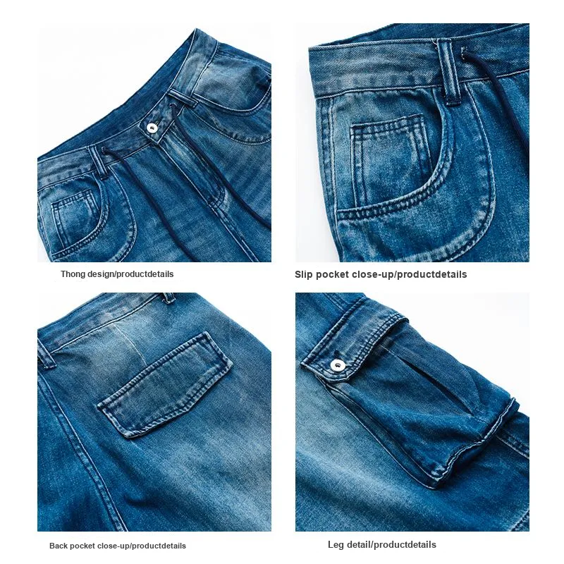 POLAR BEAR Denim Shorts Unisex Blue-4