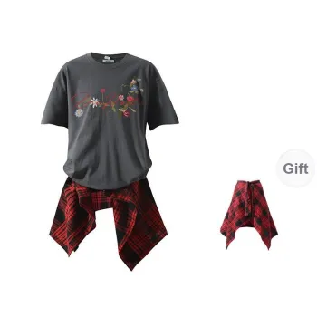 BRUMAIRE T Shirt Unisex Dark Gray Includes Red Apron Skirt