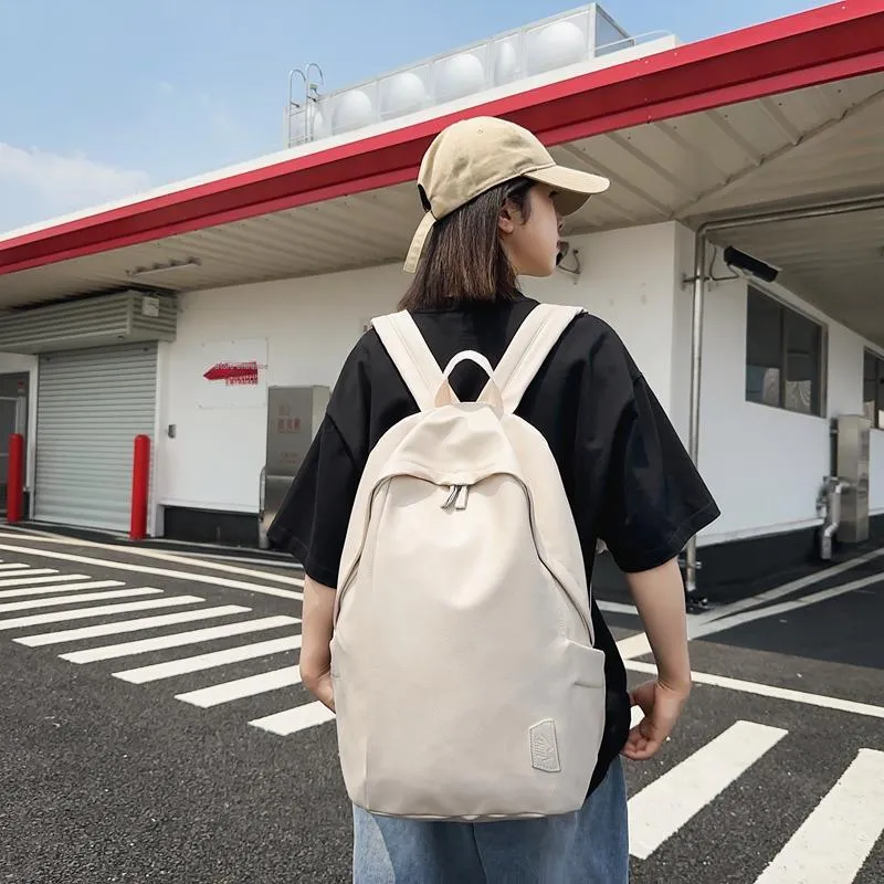 Yalu PU Backpack Unisex White/Gray/Black/Pink/Army Green/Blue-1