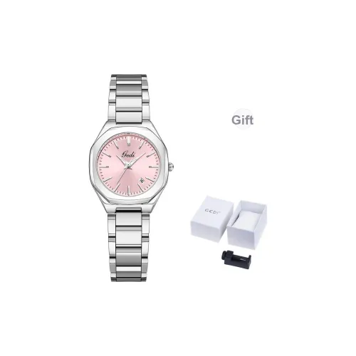 GEDI Кварцевый механизм стальной ремешок женские часы серебристый циферблат