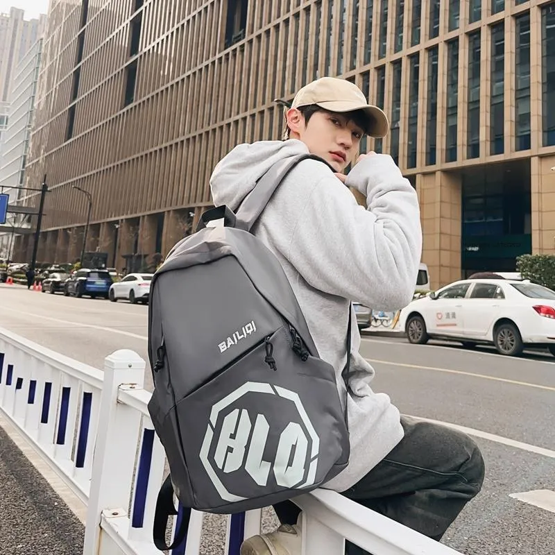Yalu Nylon Backpack Unisex Gray/Black/Khaki/Green/Blue-22