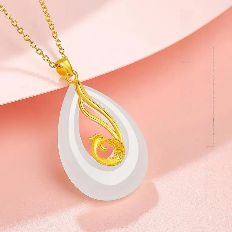 YINXIANGMOU Hetian Jade Necklaces White Jade Women's-4