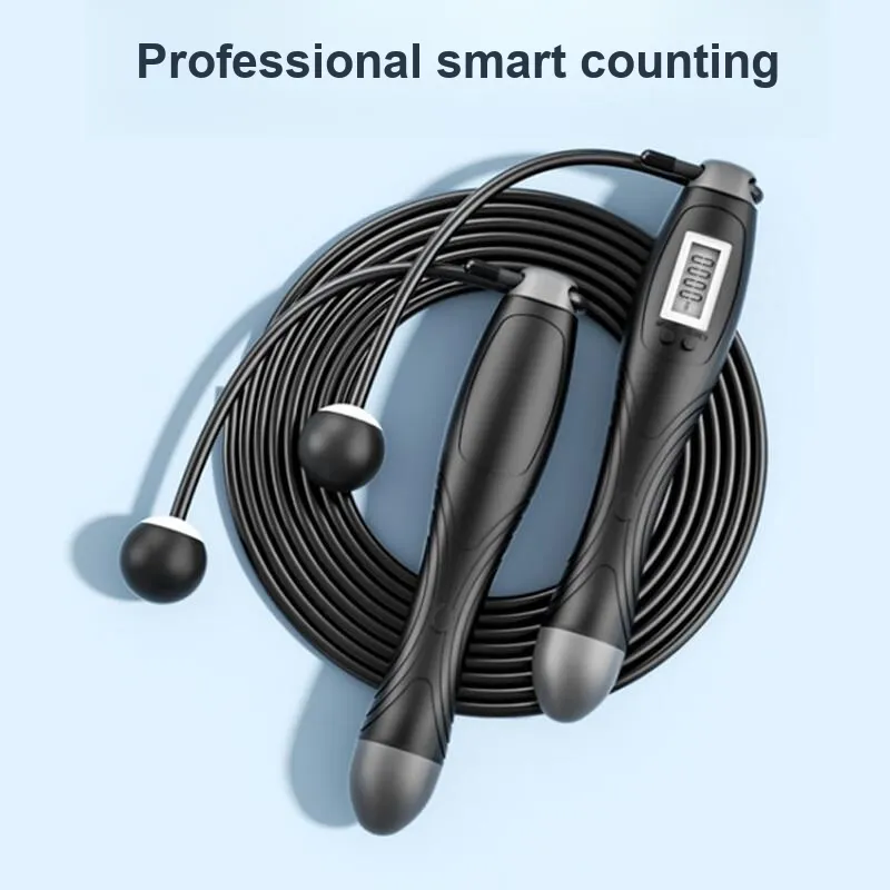 Burn Ice Aerobic Fat Reduction Smart Counting Jump Ropes Adults PVC+Steel Wire Rope ABS Controller Approx. 2.8M-4