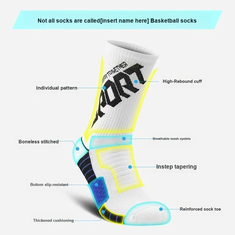 SALOATO Basketball Socks Men's 2 Pack-23