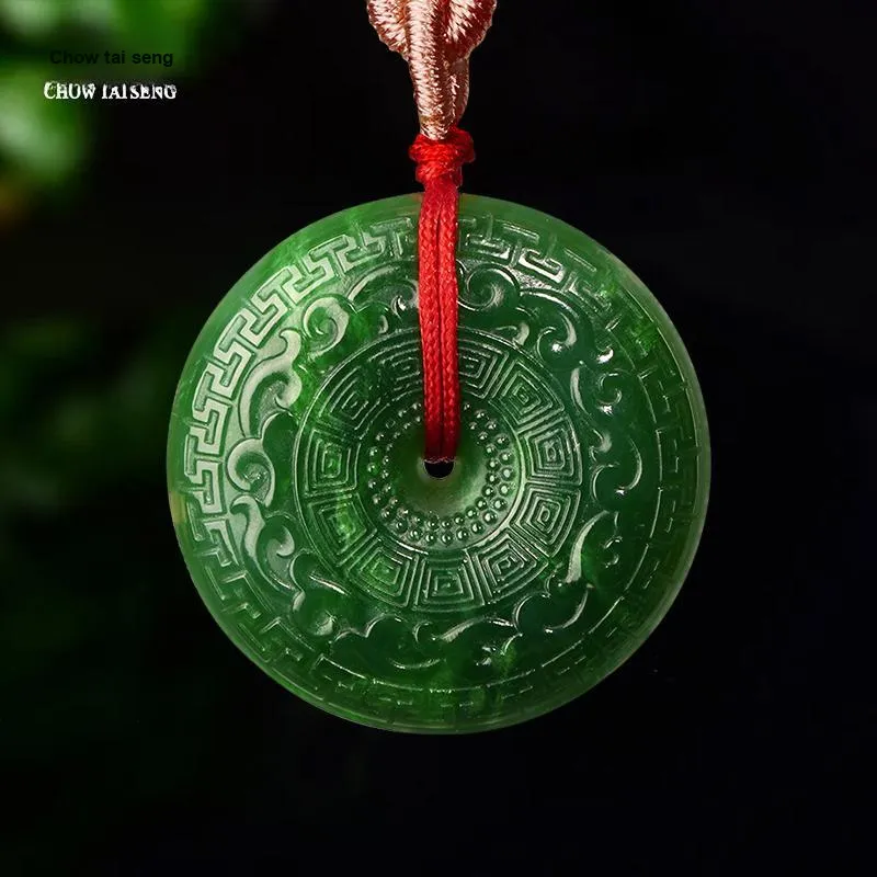 CHOW TAI SENG Hetian Jade Collarbone Chain Necklace A Trendy And Luxurious Gift For The Fashion Conscious Jasper Unisex-3
