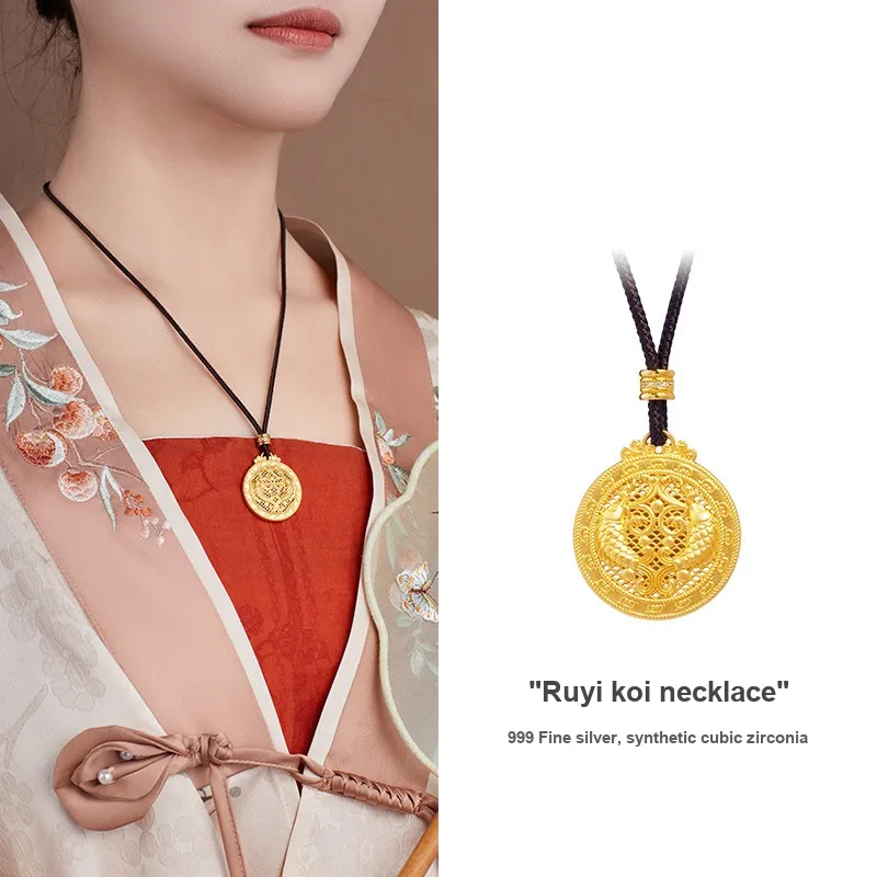 JITAIXIANG S999 Fine Silver Necklaces Unisex-3