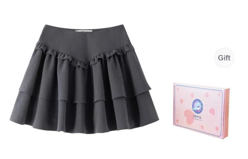 Tokyo Season Casual Short Skirts Spring And Fall Women's Gift Box Set Black Gray-2