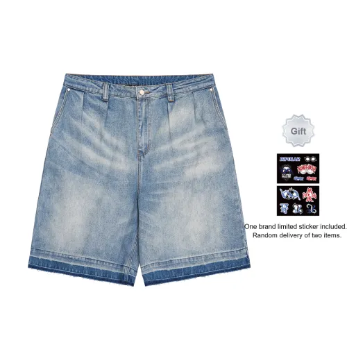 BIPOLAR Denim Shorts Unisex Blue