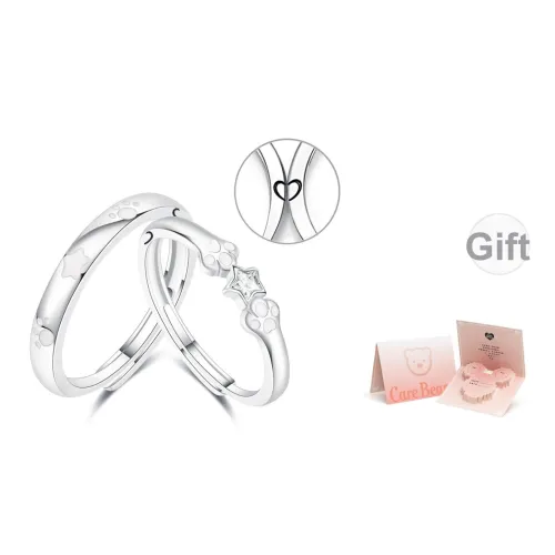 Кольца Heart Little Bear S999 из чистого серебра 999 пробы Серебро 925 пробы Унисекс