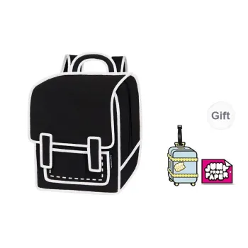 JumpFromPaper Polyester Comic Universe Backpack Large Size Unisex Black