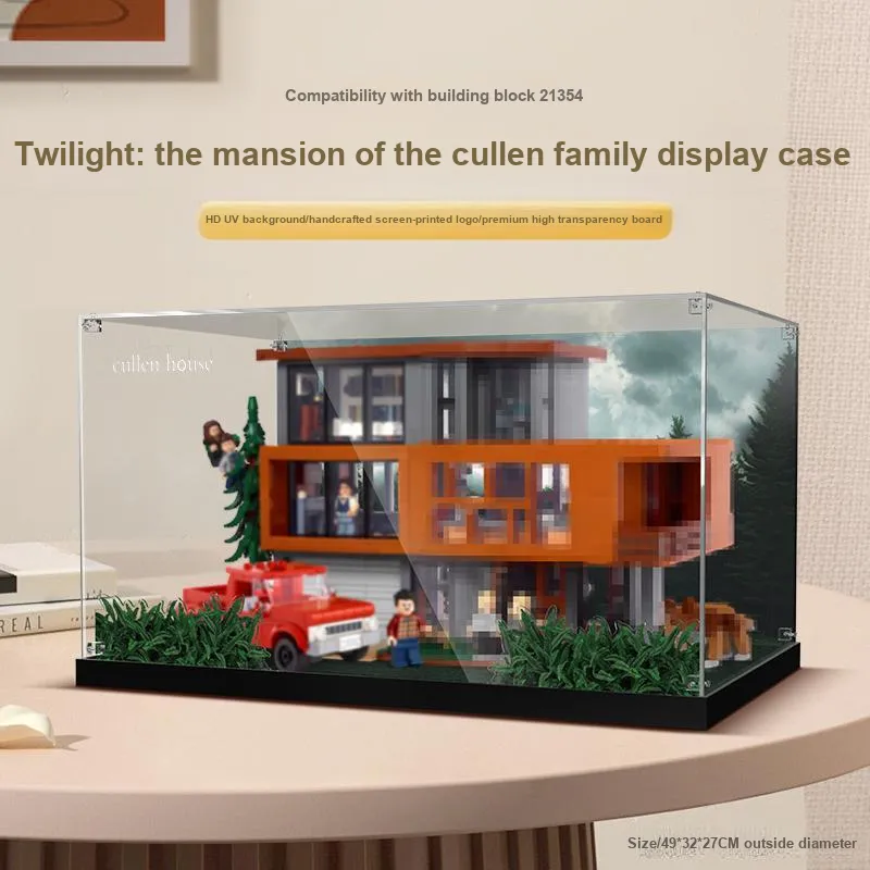 LIGHT YOUR BRICKS Compatibility Building Block 21354 Twilight Cullen Family Mansion Display Case Model Accessories-7