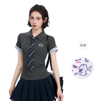 EVPGB Set in Sleeve T Shirt Women's Dark Gray