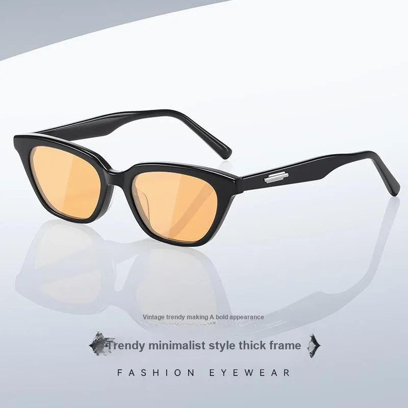 Thunder Pailong Plate And Metal Irregular Shape Sunglasses Unisex Black, White, Gray-2