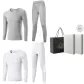 2-Piece Set Underwear (Light Heather Gray+Bleached) 100% cotton, Breathable/3A Antibacterial/Classic Crew Neck
