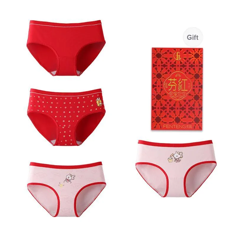 FENTENG x LINE FRIENDS Brown Bear Underpants Women's 4 Pack-6