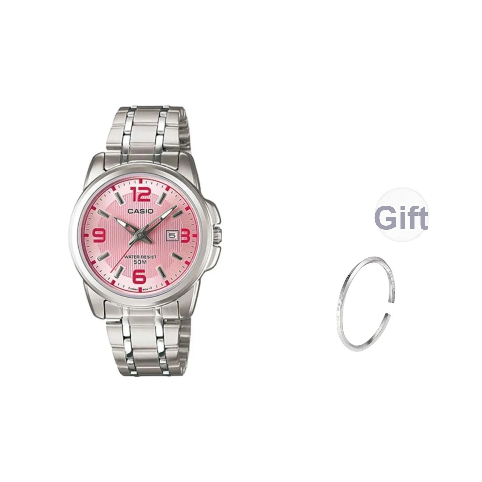 CASIO VINTAGE Series Кварцевый механизм нержавеющая сталь ремешок женские часы розовый циферблат