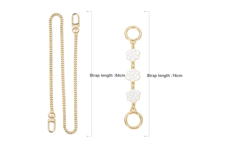 Lan Bao Fan Metal Accessory Bag Strap Unisex Gold-2