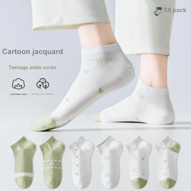 MIIOW Ankle Socks Women's 6 Pack Mixed Color-2