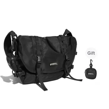FORTEI Nylon Messenger Bag Crossbody Bags Medium Size Unisex Black