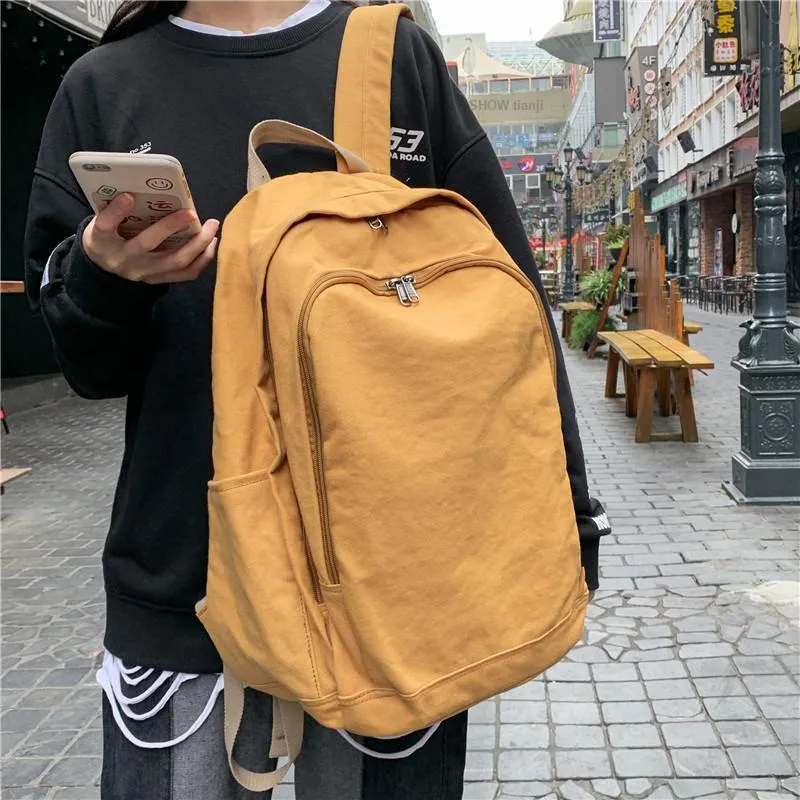 Deli Bear Canvas Backpack Regular Unisex Yellow/Ecru/Black/Dark Gray-4