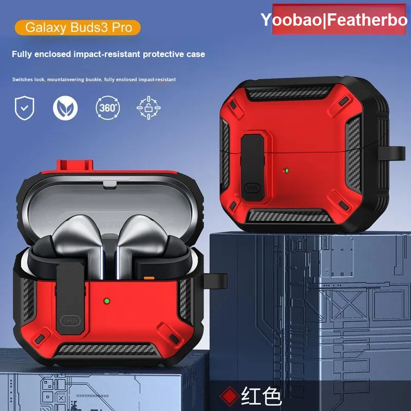 Yoobao Compatibility With Samsung Galaxy Buds3/3 Pro Lock Design, Impact Resistant, With Hooks Headphone Cases-10