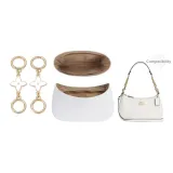 Tier 25 Exclusive DuPont Paper Liner+White Four-Leaf Clover+Gold-Tone Round Buckle 10cm (2 Pack)