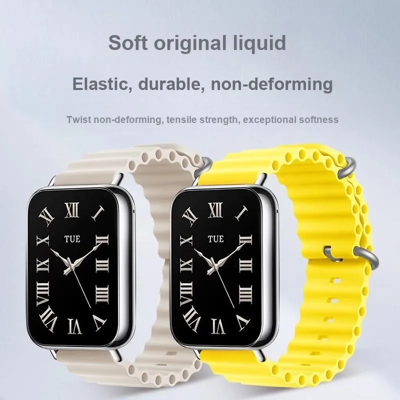 MUZHITIANKONG Xiaomi Red Beige Compatibility Watch Band 21CM Silicone Material-8