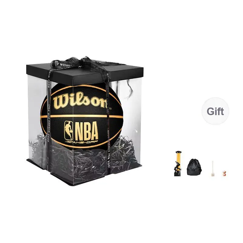 Wilson x NBA PU Polyurethane Basketball NBA Black Gold No. 7/Standard Training Unisex-8