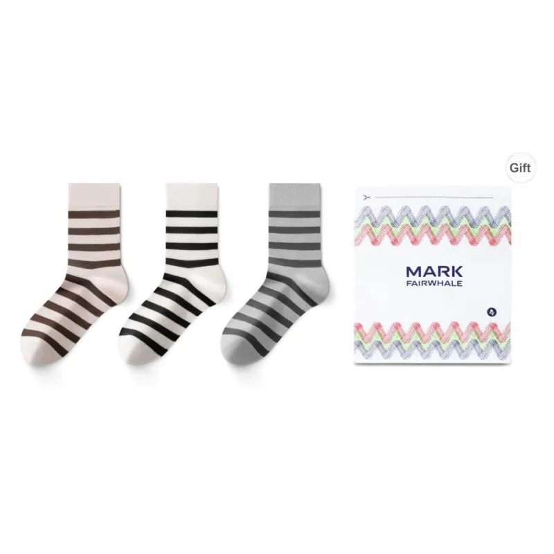FAIRWHALE Mid Calf Socks Unisex Box Of 3 Pairs-2