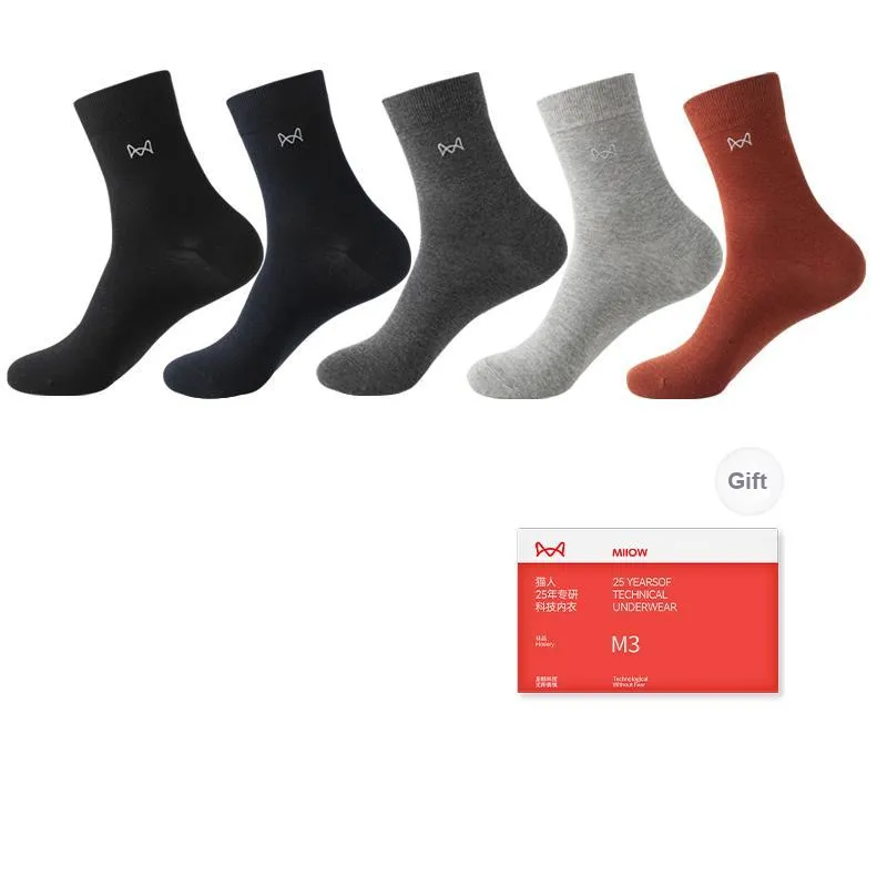 MIIOW Mid Calf Socks Men's 5 Pack Gift Box Set-18