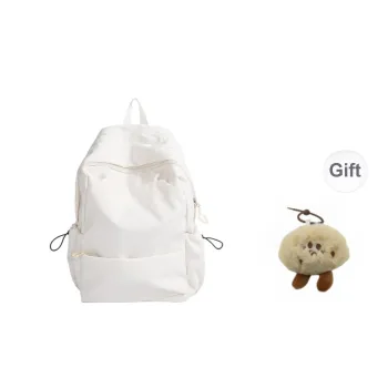 BRABOSTON Nylon Fabric Backpack Regular Unisex Ivory/Red/Black/Light Blue