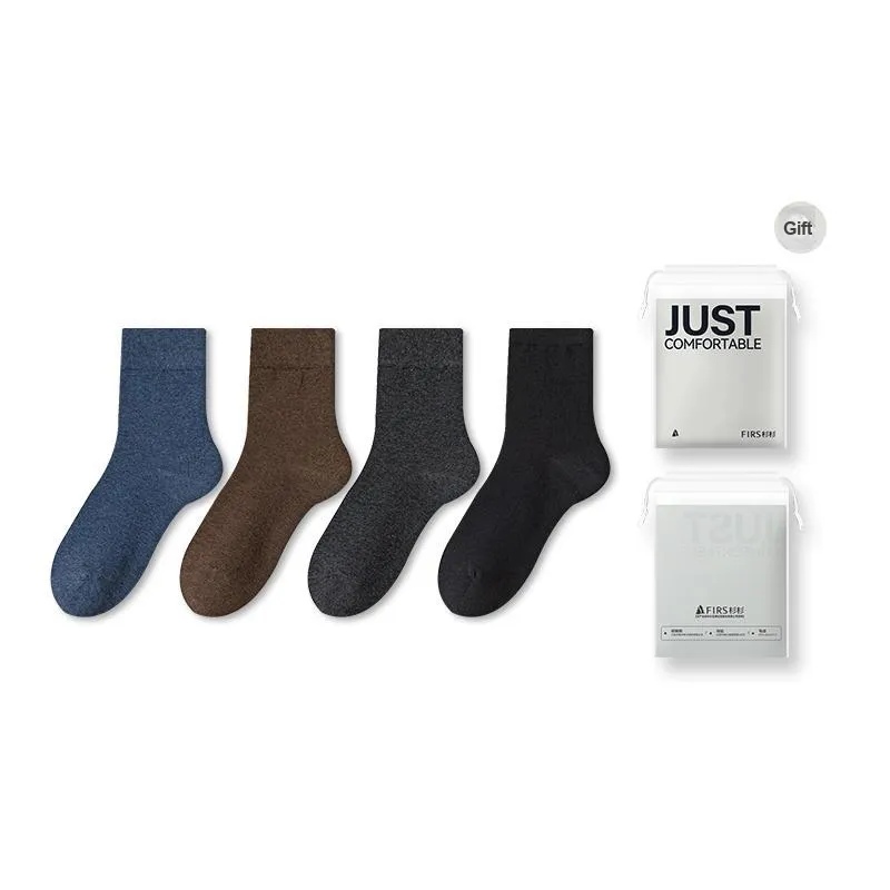 FIRS Mid Calf Socks Men's Shopping Bag 4 Pack-35
