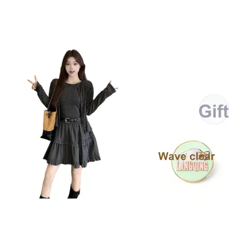 LANGQING Длинное платье с длинными рукавами женское