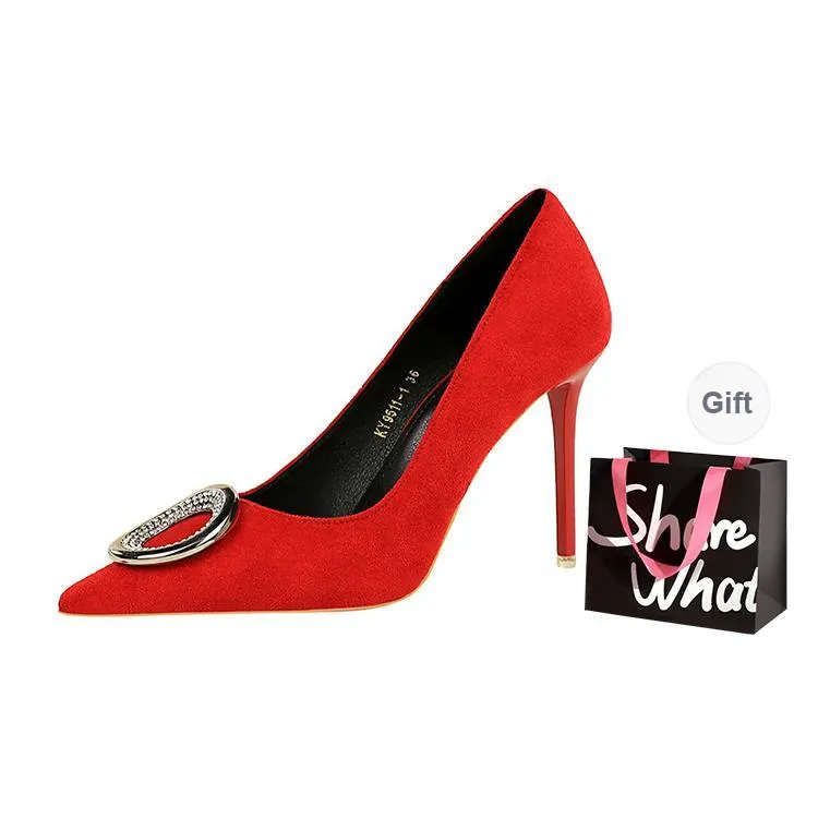 BIGTREE Slim Heel High Heels Women's-4
