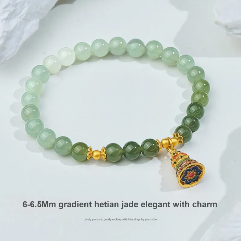 ME LUXE Hetian Jade Bracelets Pale Greenish White Jade Women's-3