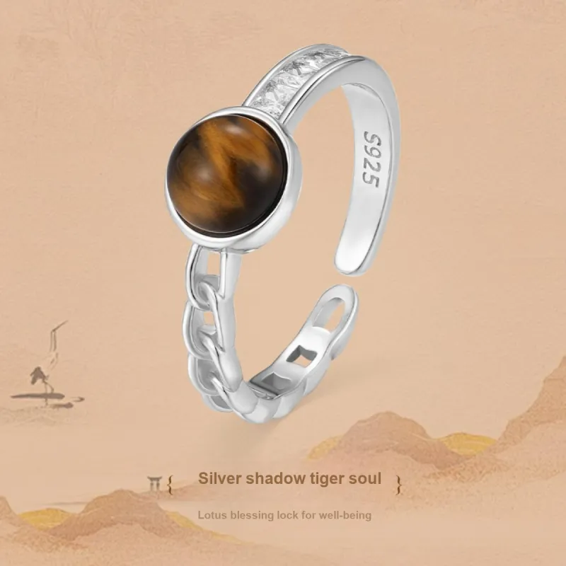 LAOMIAO Tiger's Eye Stone Rings Women's-2