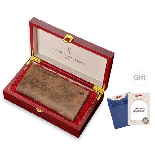 Roberta Di Camerino Wallets Coffee Long Version [Luxury Wooden Box+Shopping Bag]