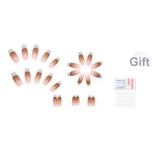 SEVERLAND Французский минималистский стиль False Nail длинный розовый Смудж 24 шт