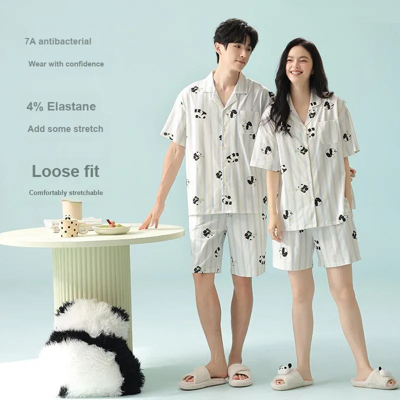 WANANNI Pajama Set Unisex Apricot White-2