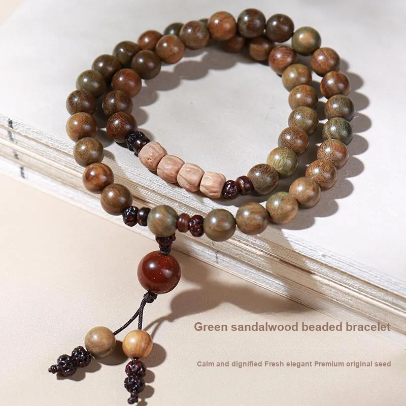 MUSHENGYUAN Green Sandalwood Bracelets Unisex-1