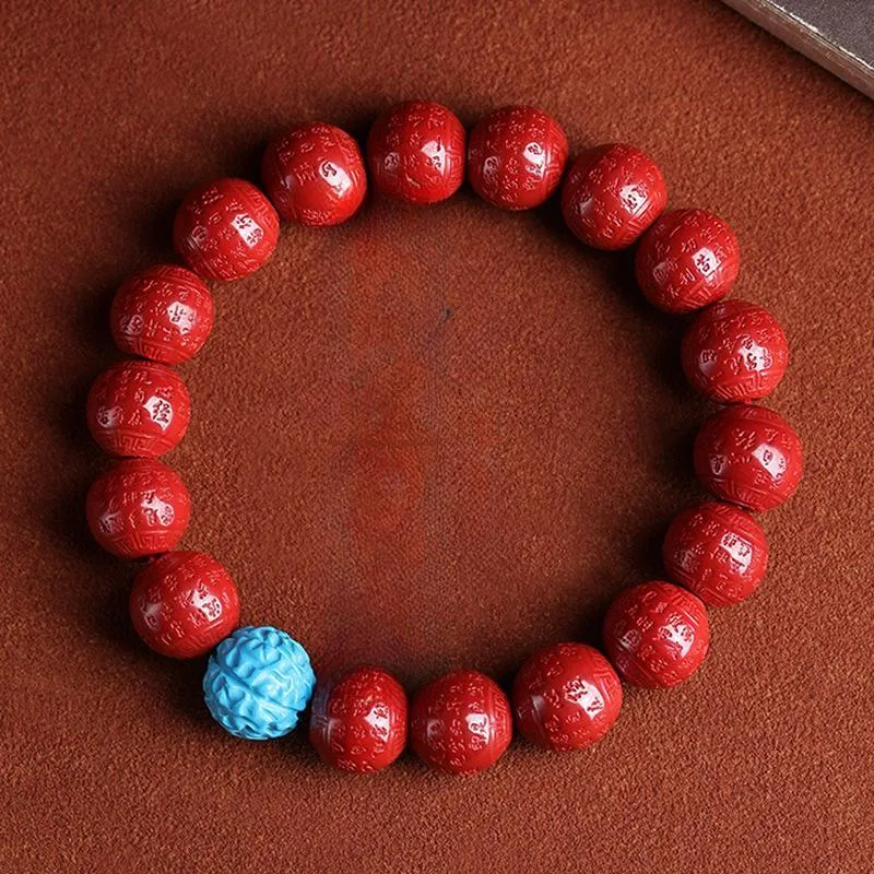 WUMZK Reconstructed Cinnabar Jade Bracelets Unisex-1