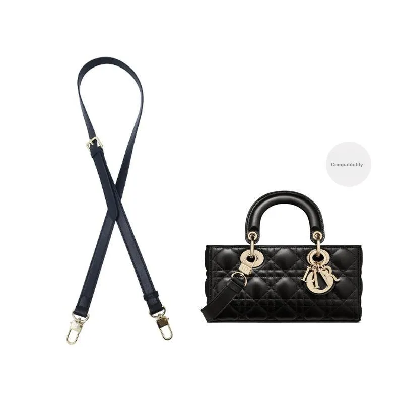 Cow Leather Bag Strap Women's Black/White-3